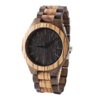 Wooden Strap Most Accurate Quartz Watch  Oem Logo Handmade Round Case Shape