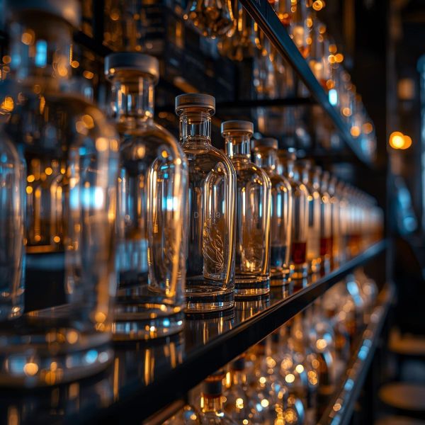700ml Crystal White Vodka Glass Bottle Bar Top For Alcohol Packaging 680g CY-1010