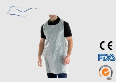 Breathable Disposable Polythene Aprons Blue / White Color Belt On Waist Type