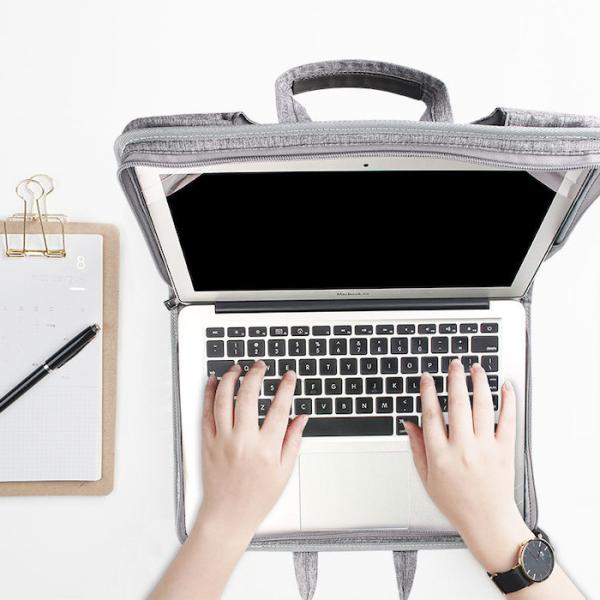 Многоцелевая серая Оксфордская портативная компьютерная сумка с элементом моды и дизайном швов