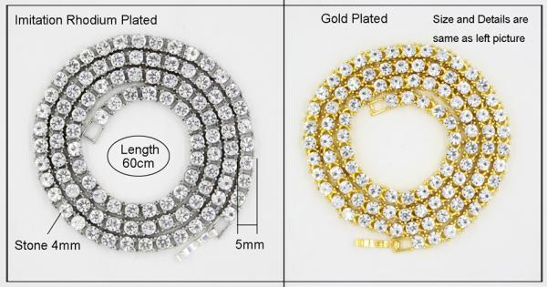24 Inches 5mm Bling Empire Iced Out Crystal Rhinestone Tennis Chain Necklace For Women Jewelry Wedding Gift