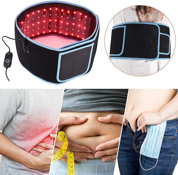 Correia leve vermelha 660nm 850nm da terapia da barriga cura animal do envoltório do alívio das dores