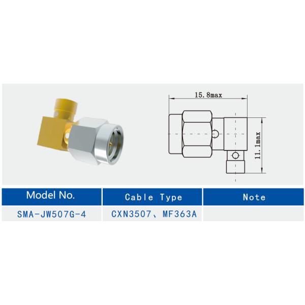 Conector RF SMA masculino Conector RF de acero inoxidable con ángulo derecho