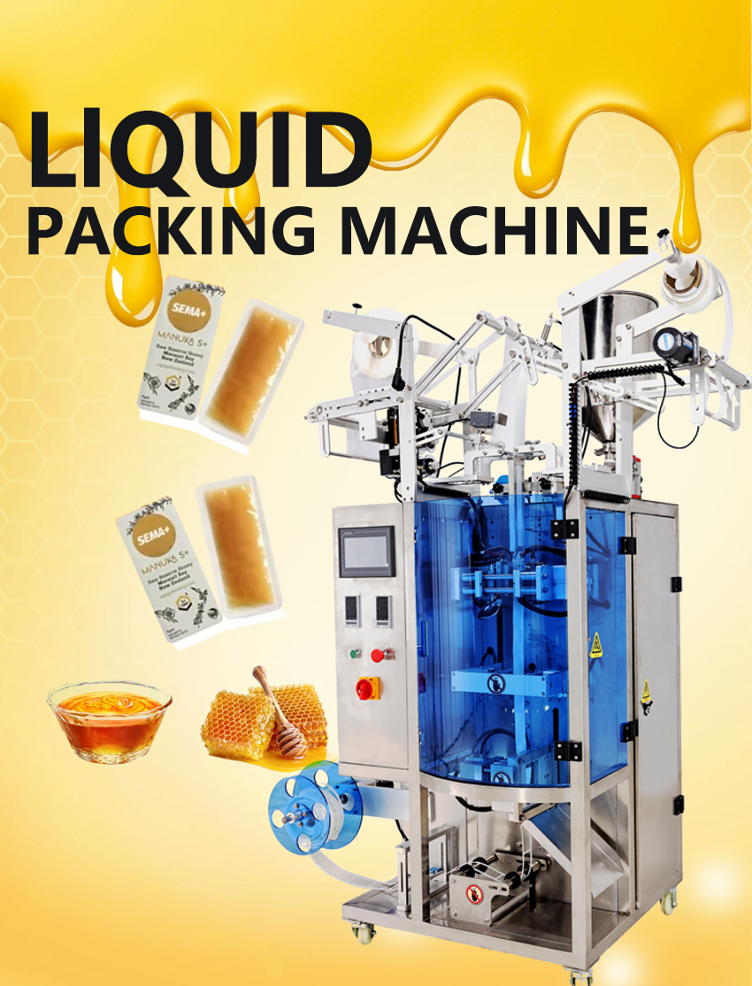 Automatic Liquid Packaging Machine with PLC Control, Food-Grade 304 Stainless Steel, and 30-50bags/min Packing Speed for Honey and Irregular Bags
