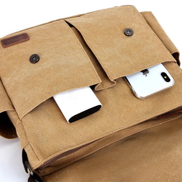 16.5 / 17 Inch Flap Men Sling Crossbody Laptop Canvas Shoulder Messenger Bag For Men