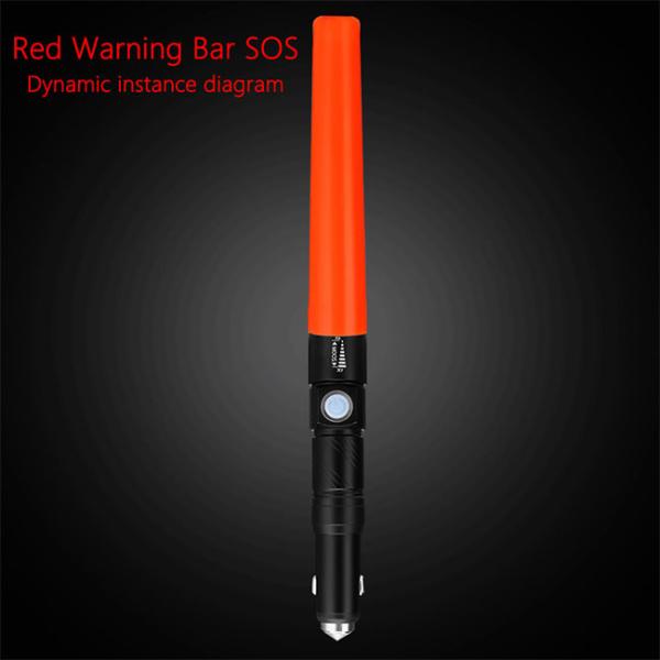Professional Rechargeable LED Flashlight With Safety Hammer And Car Charger