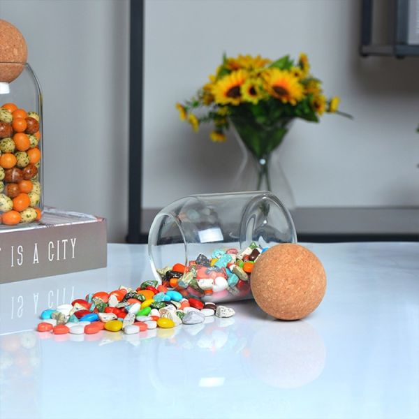 Anti Deform Borosilicate Glass Spice Jar Storage Bottle With Waterproof Cork Stopper