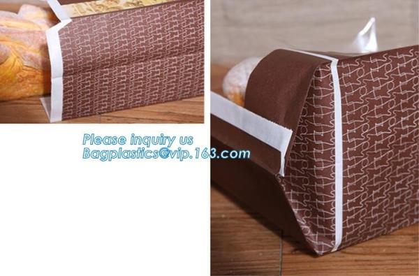 Recyclable sandwich bread food packaging brown paper bag custom kraft pastry paper bag，kraft paper bread bag with window