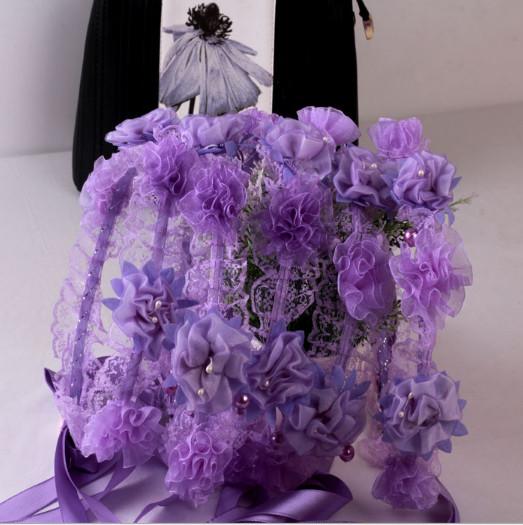 Children's crown veil, girls head flower veil headband, wedding princess wreath, wedding photography floor headdress hai