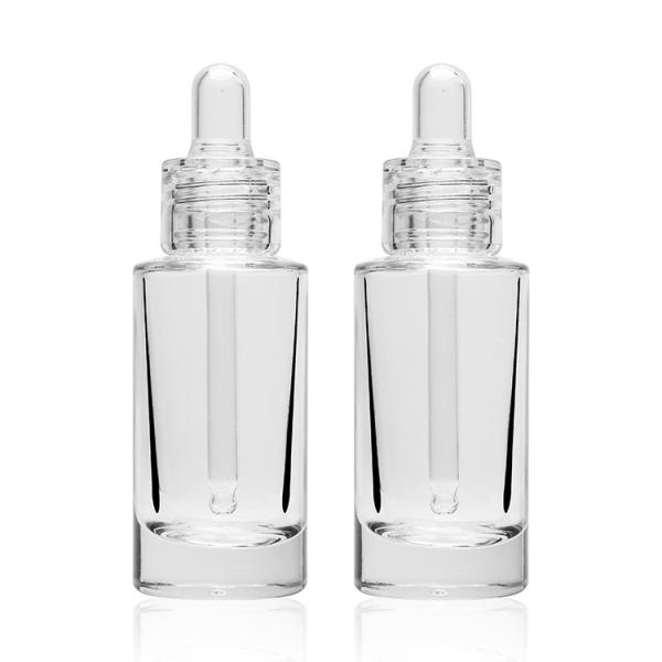 Бутылка контейнера 30ml ясной стеклянной бутылки капельницы косметическая ясная стеклянная