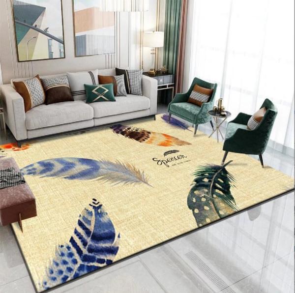 Feather Living Room Floor Carpets North European Crystal Velvet Sofa Bedroom Carpets