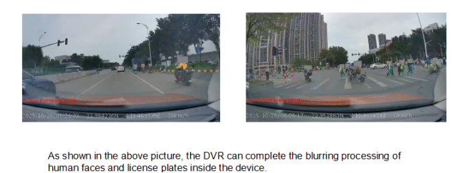 4K Ultra HD Dash Cam with AI Privacy Protection and ADAS Driving Assistance for Vehicles