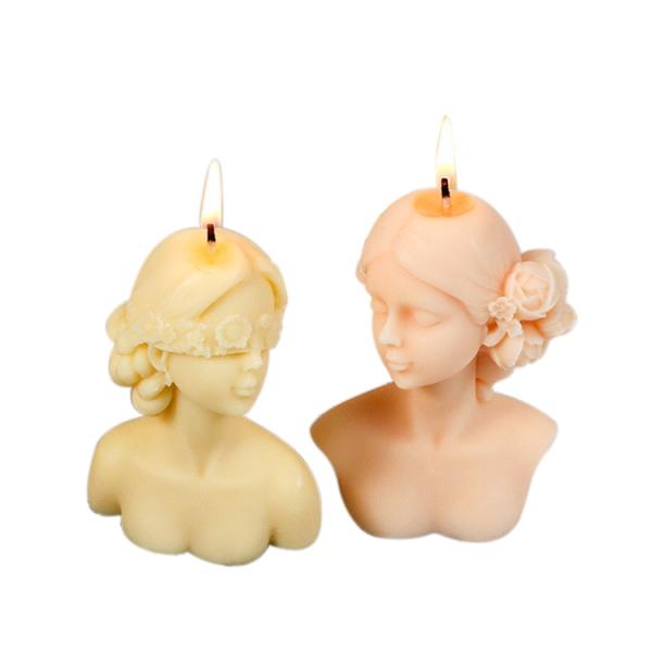 Девушка ослепленная силиконом 3D DIY прессформы свечи человеческого тела геометрическим подгоняла