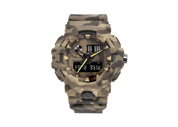 LED Display Screen Plastic Sports Watch 50M Water Resistant With Chronograph
