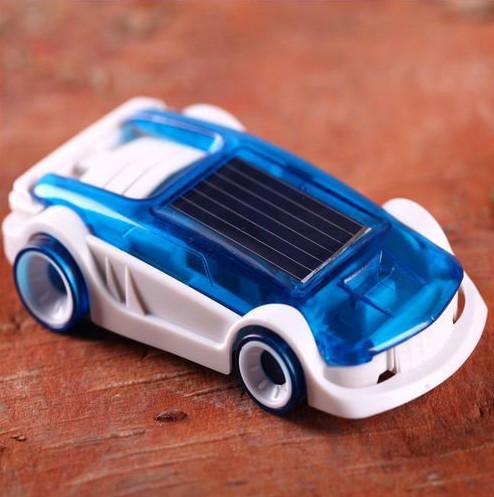 Blue Classic Solar Panel Car Toy Small Solar Car Educational For Kids
