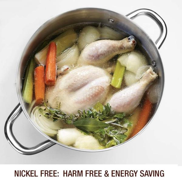 Factory Price Silver Large Capacity Cookware Stew Pots Cooker Stainless Steel Heavy Duty Cooking Pots