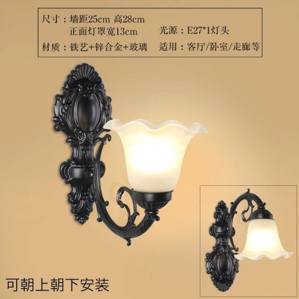 Metal Bar Corridor Lighting Led Retro European glass Wall Lamp(WH-VR-146)