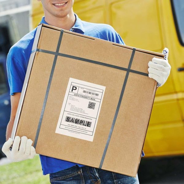 Waterproof Thermal Shipping Labels 100x150mm White Direct Thermal Stickers