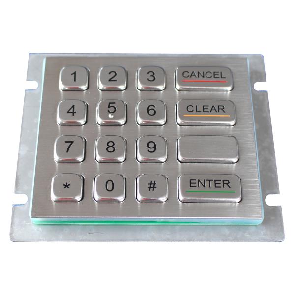 IP66 304 Stainless Steel rear panel mounting industrial Keypad For outdoor applications