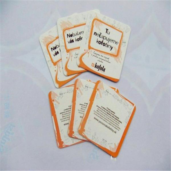 Disposable Promotional Drink Coasters , Personalized Paper Drink Coasters