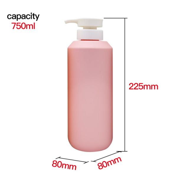 Hot Selling 750ml Custom Plastic Shampoo Shower Gel Body Wash Bottle Round HDPE Soft Touch Hair Conditioner Lotion Pump Bottles