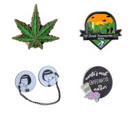 metal plated badge cute glitter anime cartoon brooch flower shape carival custom soft hard enamel pins 