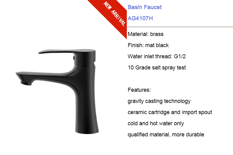 ARROW Modern Black Bright Chrome Plated Single Hole Basin Mixer Faucet with Water Saving Aerator