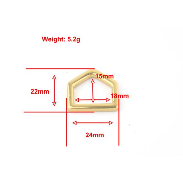 18mm Inner Size Square Metal Ring , Housetop Shape D Metal Rings For Bags