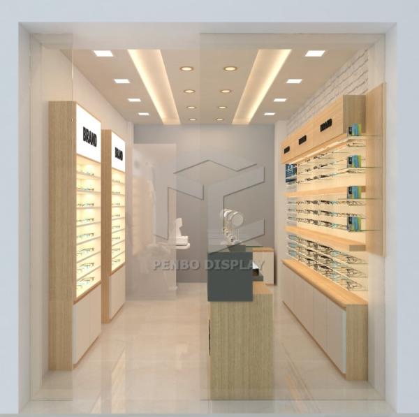 Metal Halide Optical Shop Display Cabinets For Sunglasses MDF Veneer