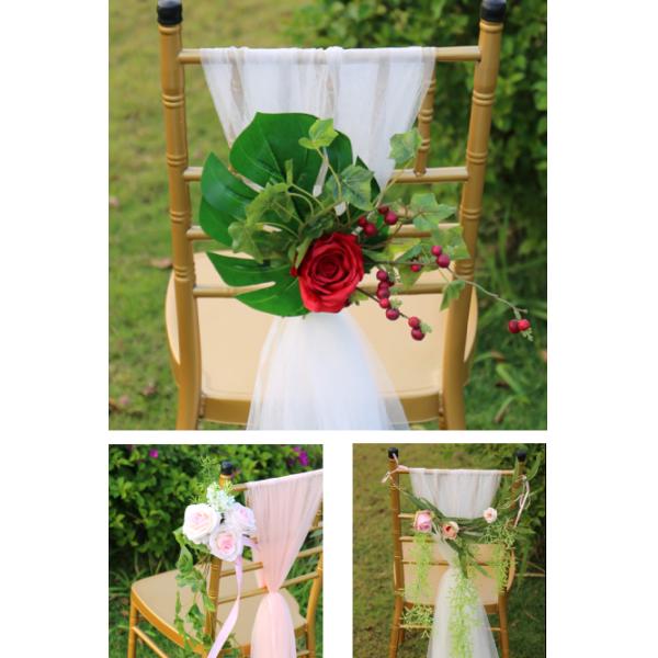 Hotel Celebration Organza Polyester Chair Back Cover