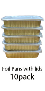 Aluminum Foil Pans With Lids 10pack Heavy Duty 2LB Foil Pan 8.5
