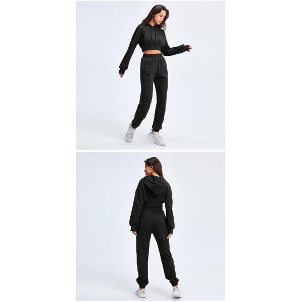 Cotton 85% Cropped Loose Fit Cotton Set Womens Casual Suits Athletic Yoga Sets