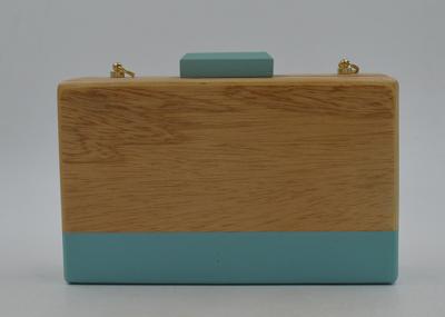 Elegant Rectangle Shape Wooden Clutch Purse , Acrylic Evening Box Clutch Bag