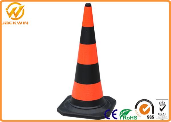 Black and Orange Traffic Cone , Road Maintenance Heavy Duty PE Traffic Cone
