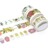 La vente en gros imprimée faite sur commande de bande de CMYK Washi a coloré la bande de masquage de Washi