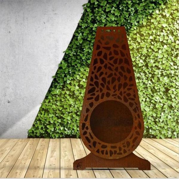Laser que corta o aço decorativo Chiminea Firepit de Corten da chaminé do metal do jardim