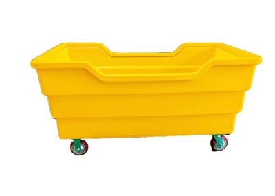 400-800kg Poly Box Truck Half Opening Poly Linen Commercial Laundry Trolley On Wheels