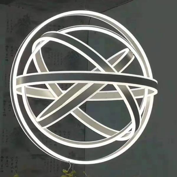 LED Hotel Lobby Chandelier with Creative Multiple Ring Combination and Nordic Style