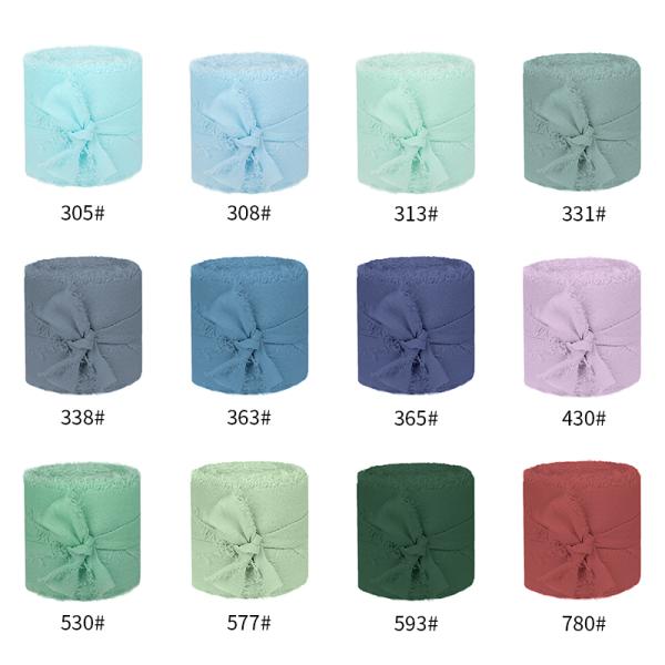 Organza Fabric Type Handmade Frayed Edged Chiffon Silk Ribbon for Wedding Invitations