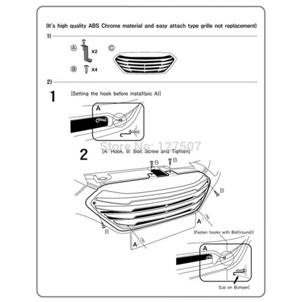 Hyundai IX35 New Tucson 2009 - 2013 Передняя хромированная решетка автомобиля Автозапчасти