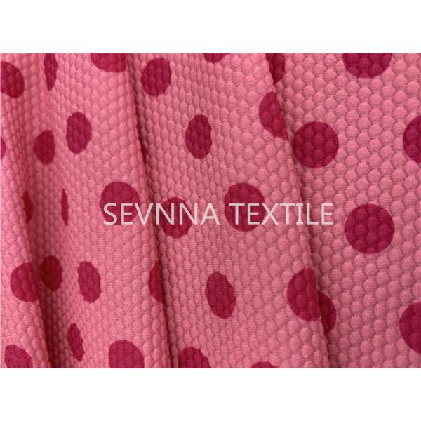 Polyester Micro Fiber Pink Recycled Swimwear Fabric Breathable For Ladies
