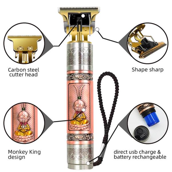 Metal Cordless Hair Clipper Face Shaver Usb Rechargeable Electric Hair Cut Trimmer