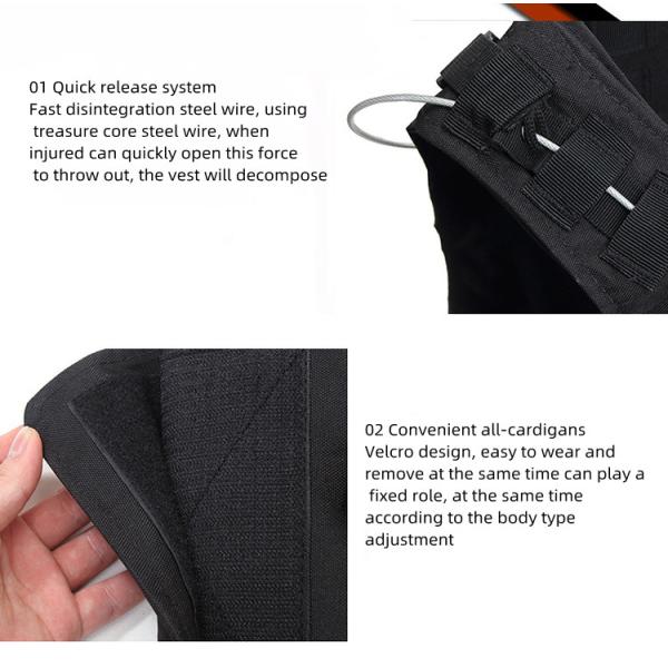 1000D Nylon Military Tactical Backpack Plate Carrier Tear Resistance Quick Release