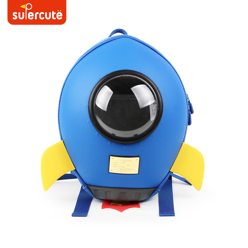 Supercute New 3D Rocket Shape Backpack Customized Kids School Bag Backpack