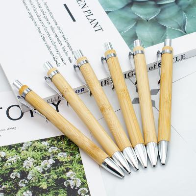 Environmental Bamboo Ball Pen 1.0mm Natural Color Retractable Ballpoint Pen