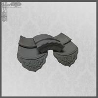 Chinês Unglazed Clay Roof Tiles Grey Mold Matt Temple Flat do pavilhão asiático