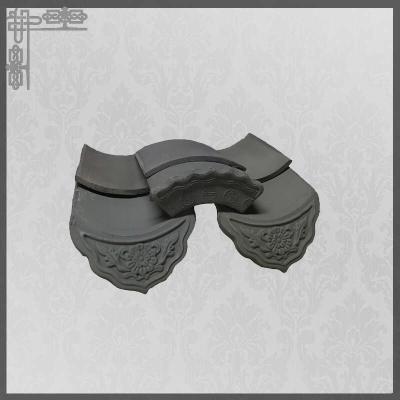 Asian Pavilion Unglazed Chinese Clay Roof Tiles Grey Mold Matt Temple Flat
