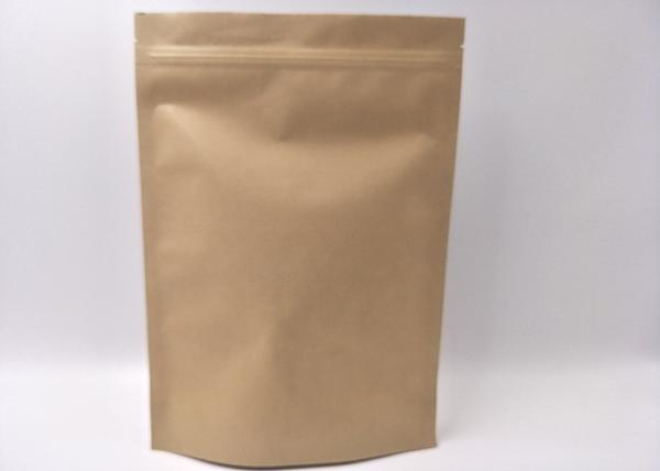 Moisture Proof Kraft Paper Stand Up Pouches Laminated PP Preserve Fragrance