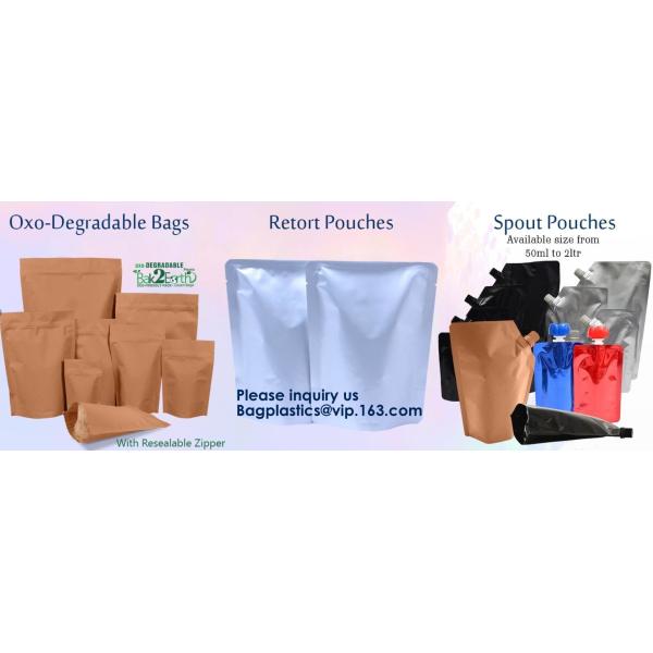 Recycled Eco Friendly Corn Starch k Stand Up Food Packaging 100% Compostable Biodegradable Plastic Pouch Bag