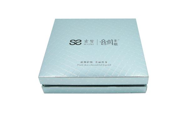 2 Piece Rigid Cardboard Box For Cosmetic Set Gold Hot Stamping Foiled
